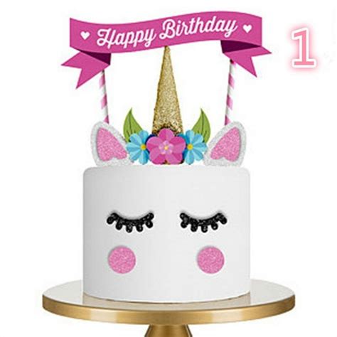 Unicorn Happy Birthday Cake Decorations