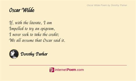 Oscar Wilde Poem by Dorothy Parker