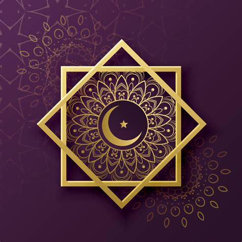 islamic symbol decoration with crescent moon for eid festival ...