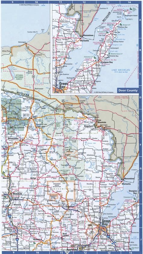 Wisconsin Northern roads map.Map of North Wisconsin cities and highways