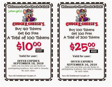 Online Chuck E Cheese Coupons | Coupon Valid