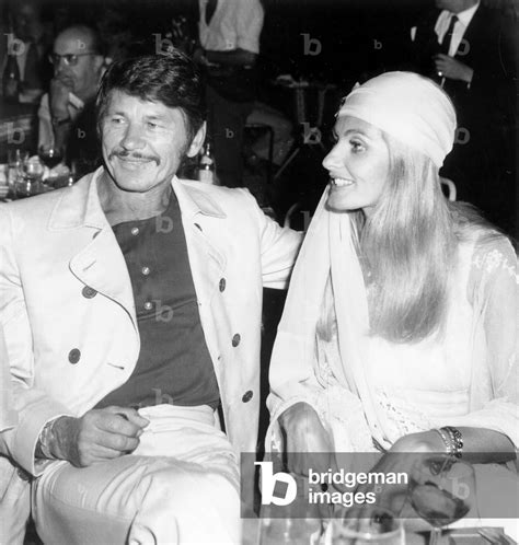 Image of Actors Charles Bronson and his Wife Jill Ireland during Reception