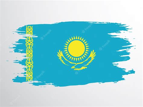 Premium Vector | Vector flag of kazakhstan drawn with a brush