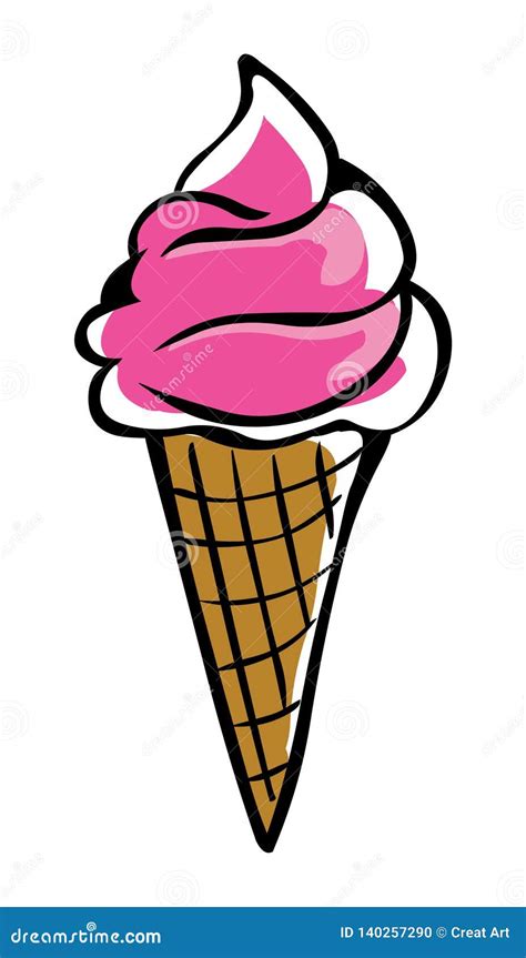 Ice Cream Cone, Puff, Vector Illustration | CartoonDealer.com #77484772