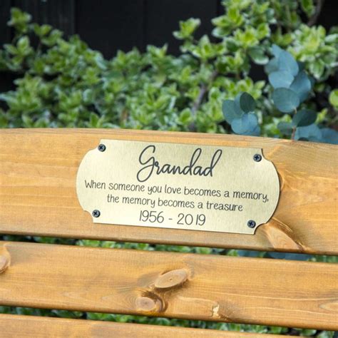 Memorial Personalised Garden Bench Plaque - The Laser Boutique