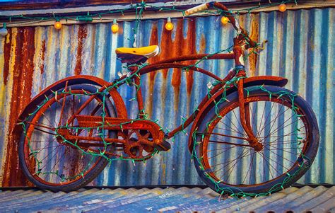 Rusty Bike With Lights Photograph by Garry Gay - Fine Art America