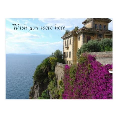 Wish you were here postcard | Zazzle