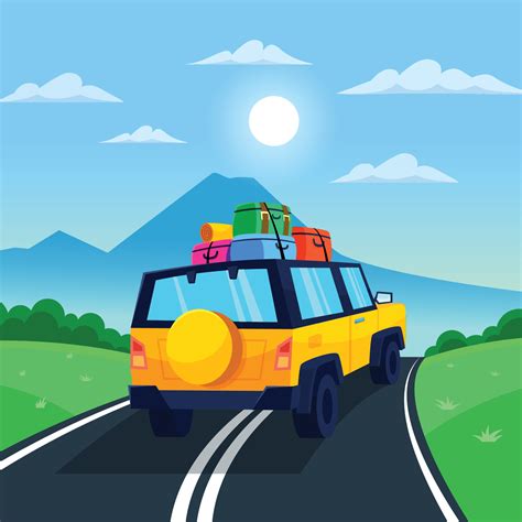 Road Trip Car Concept 7458150 Vector Art at Vecteezy