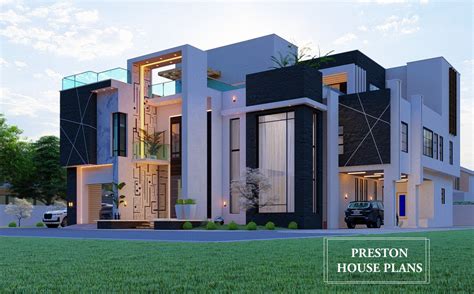 7 bedroom contemporary villa - Preston House Plans