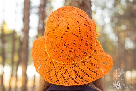 KNITTING PATTERN: Orange Knitted Cottonwool Summer Hat Knitted Sun Hat ...