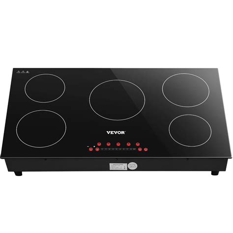 VEVOR Induction Cooktop, 35 inch 5 Burners, 7400W 240V Ceramic Glass ...