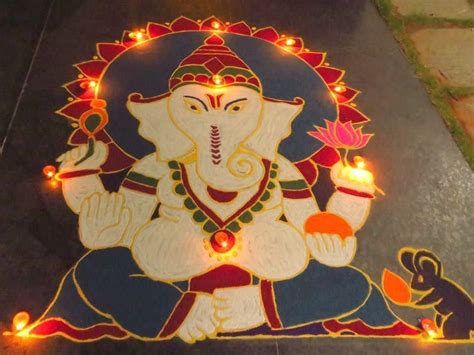 Lord Ganesh Rangoli Designs & HD Images For Diwali #rangoli # ...