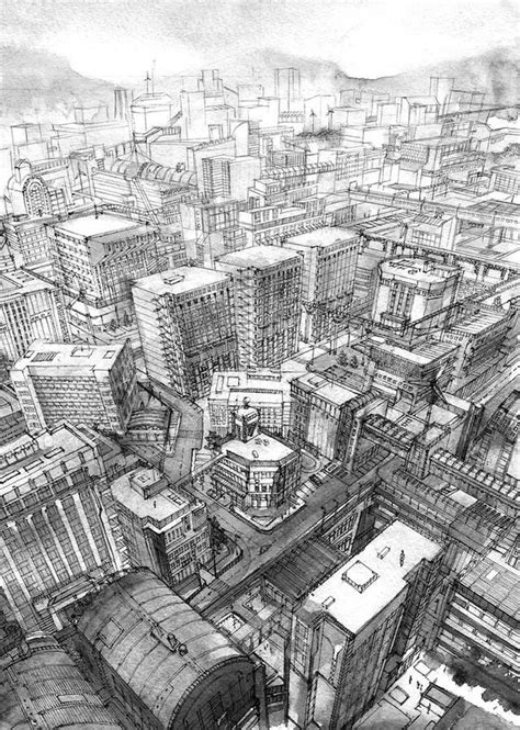 Pin by culture F/A/C/T/O/R/Y on D | Cityscape drawing, Perspective art ...