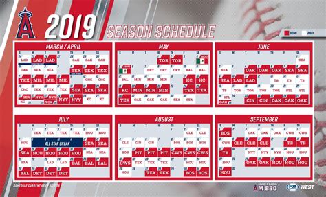 Los Angeles Angels Schedule Printable