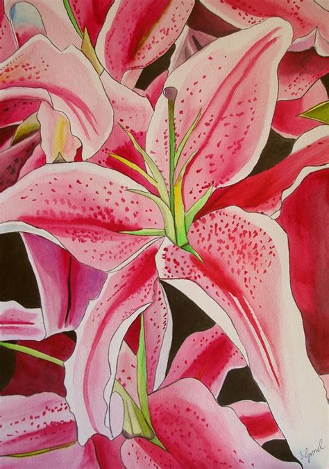 Stargazer Lily Painting by Sacha Grossel