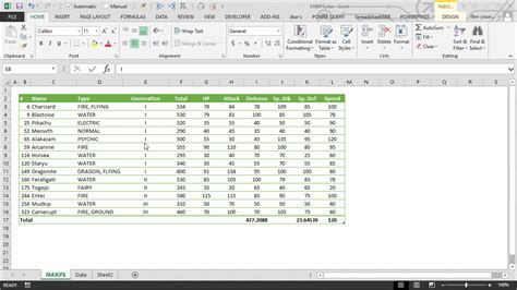 Excel Table Format Templates