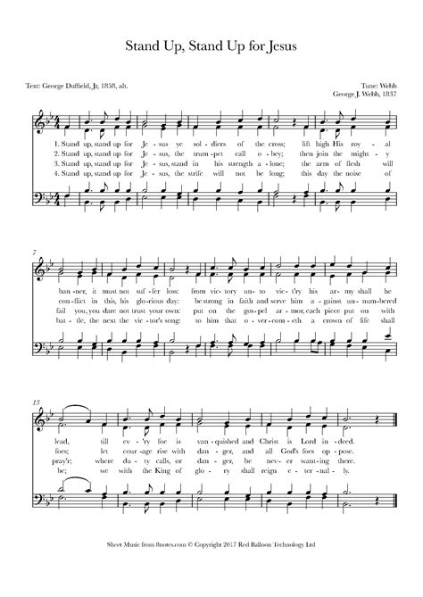 Stand Up, Stand Up for Jesus Sheet music for Piano - 8notes.com