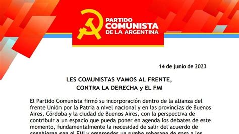 El Partido Comunista se incorporó a Unión por la Patria - TrendRadars ...