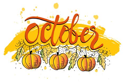 Hello October Hand Drawn Lettering Card Graphic by han.dhini · Creative ...