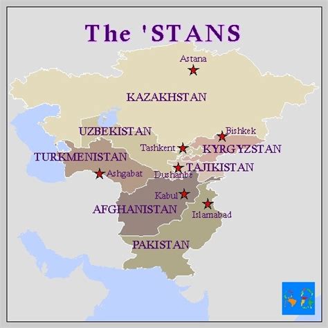 geo-cake, Here are the 7 countries that end in ‘stan. Stan...