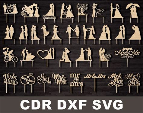 Buy Wedding Cake Topper Svg, CNC Bride and Groom Cake Topper for Laser ...