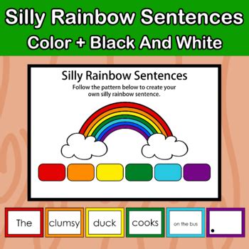 Silly Rainbow Sentences / Writing Sentences by Hope Learning ESL