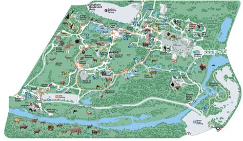 The map of Bronx zoo in New York, USA