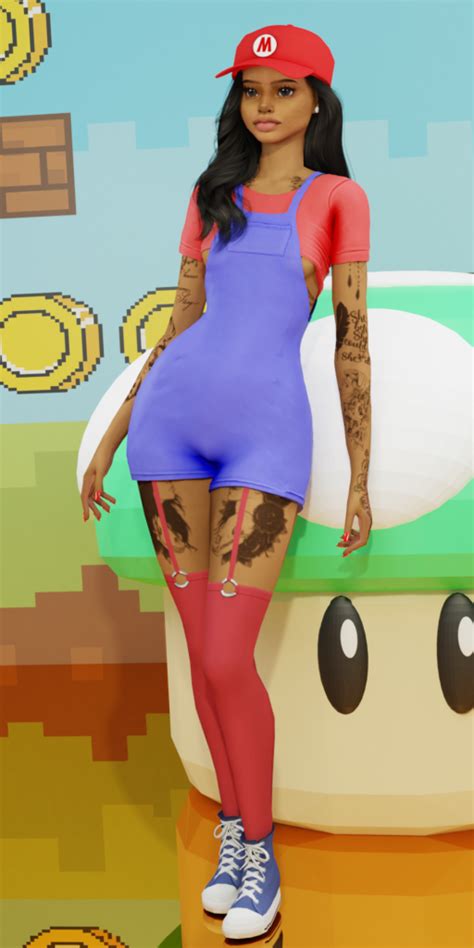 The sims 4 mario costume for girls - Sims 4 Cc Finds