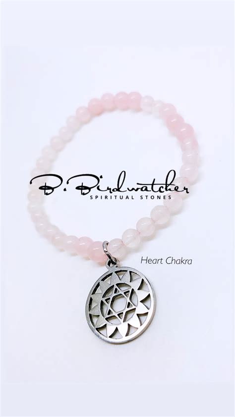 Heart Chakra - Rose Quartz with Stainless Steel Charm