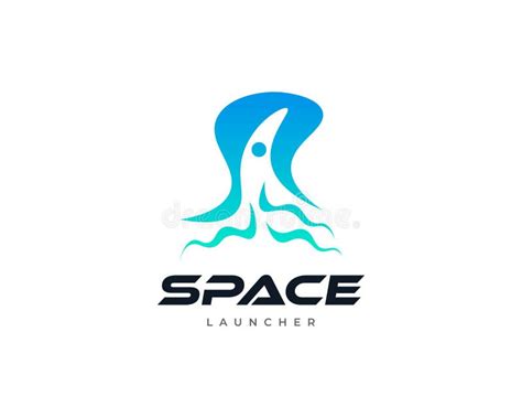 Blue Rocket Logo Design. Modern Spaceship Vector Illustration Stock ...