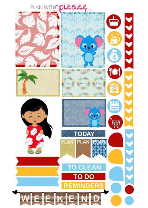 Disney LILO & STITCH Inspired Weekly theme sticker set Perfect for Erin ...