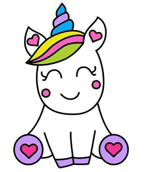 Dibujos De Unicornios FáCiles Kawaii - desenhos para colorir ariel