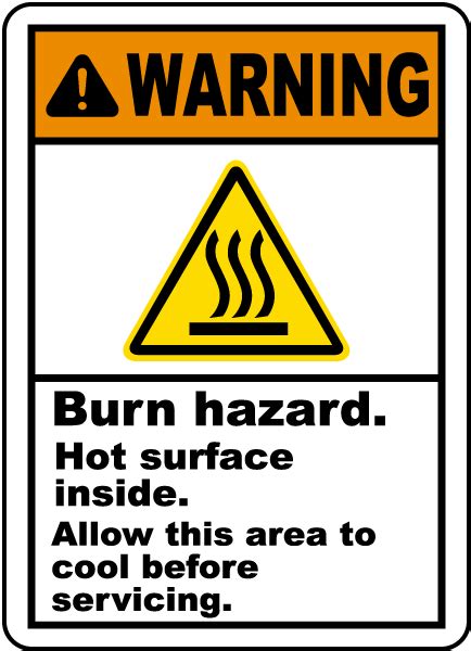 Burn Hazard Hot Surface Inside Label - Save 10% Instantly