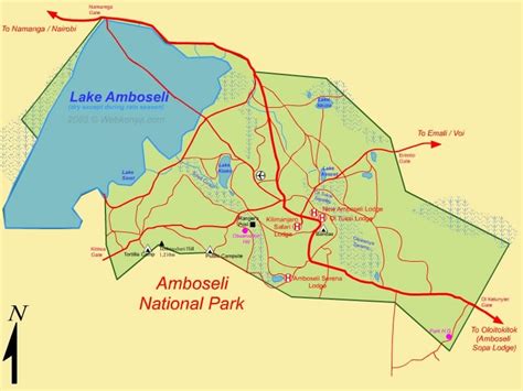 Map of Amboseli National Park | Kenya Safaris Tours