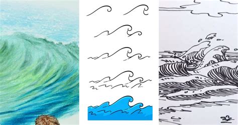 18 Easy Wave Drawing Ideas - How to Draw a Wave