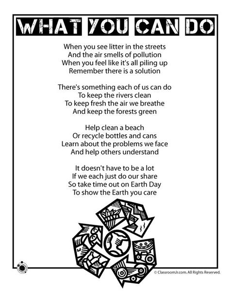 Earth Day Kids Poem - What You Can Do | Kids poems, Earth day poems ...