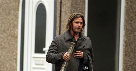 Brad Pitt was in character for World War Z reshoots. | Brad Pitt Gets ...