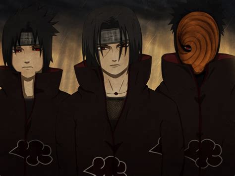 Tobi, Itachi, and Sasuke Uchiha illustration, Naruto Shippuuden, Uchiha ...