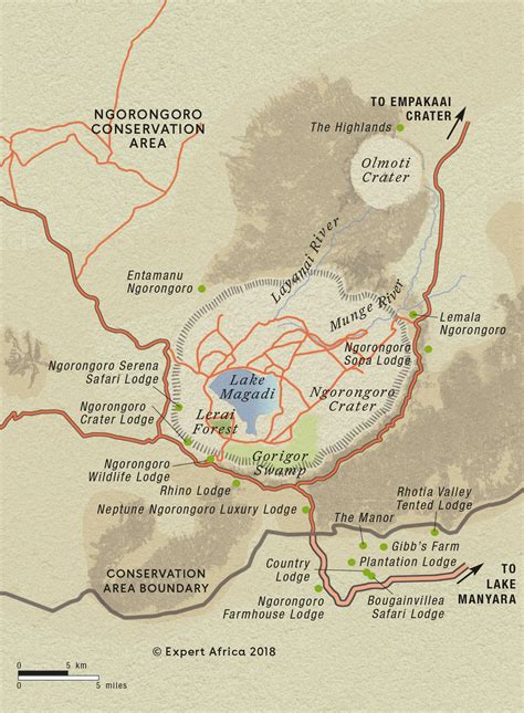 Ngorongoro Conservation Area Map