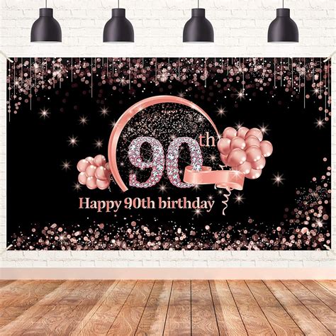 90th Birthday Banner Decorations Backdrop for Women Extra | Etsy