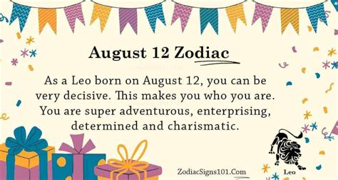 August 12 Zodiac is Leo, Birthdays and Horoscope - ZodiacSigns101