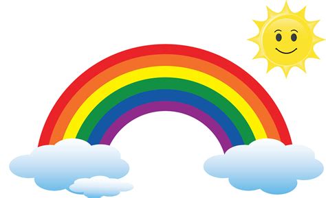 Rainbow, sun, clouds 4642047 Vector Art at Vecteezy