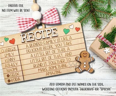 Blended Family Christmas Ornament SVG File, Blended Family Gingerbread ...