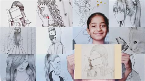 10 Year Old girl's Sketching/Recreation Of Drawings Of Farjana Drawing ...