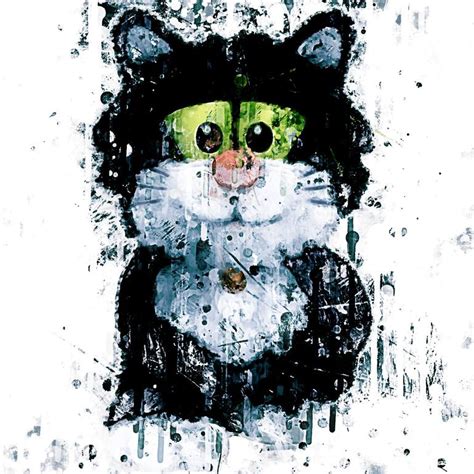 Cartoon Jess the Cat Sitting character characters painting ink colorful ...