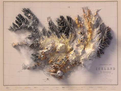 Iceland, Geology - 3d rendered map #3d #cartography #maps #mapart # ...