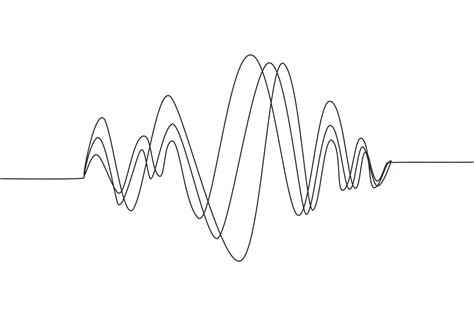 Continuous one line drawing sound waves. Audio Player. Audio equalizer ...