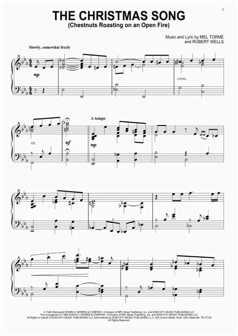 The Christmas Song Piano Sheet Music | OnlinePianist