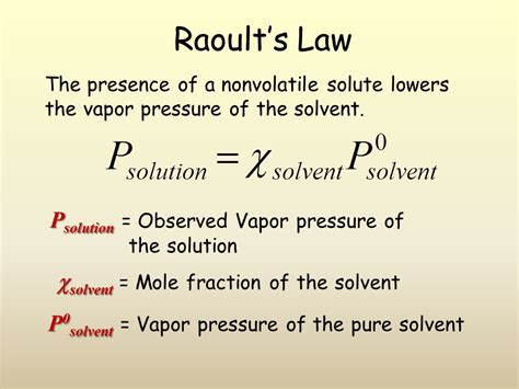 Vapor Pressure of Solutions - Presentation Chemistry