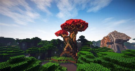 Giant mushroom house I made today. Hope you guys like it! : r/Minecraft